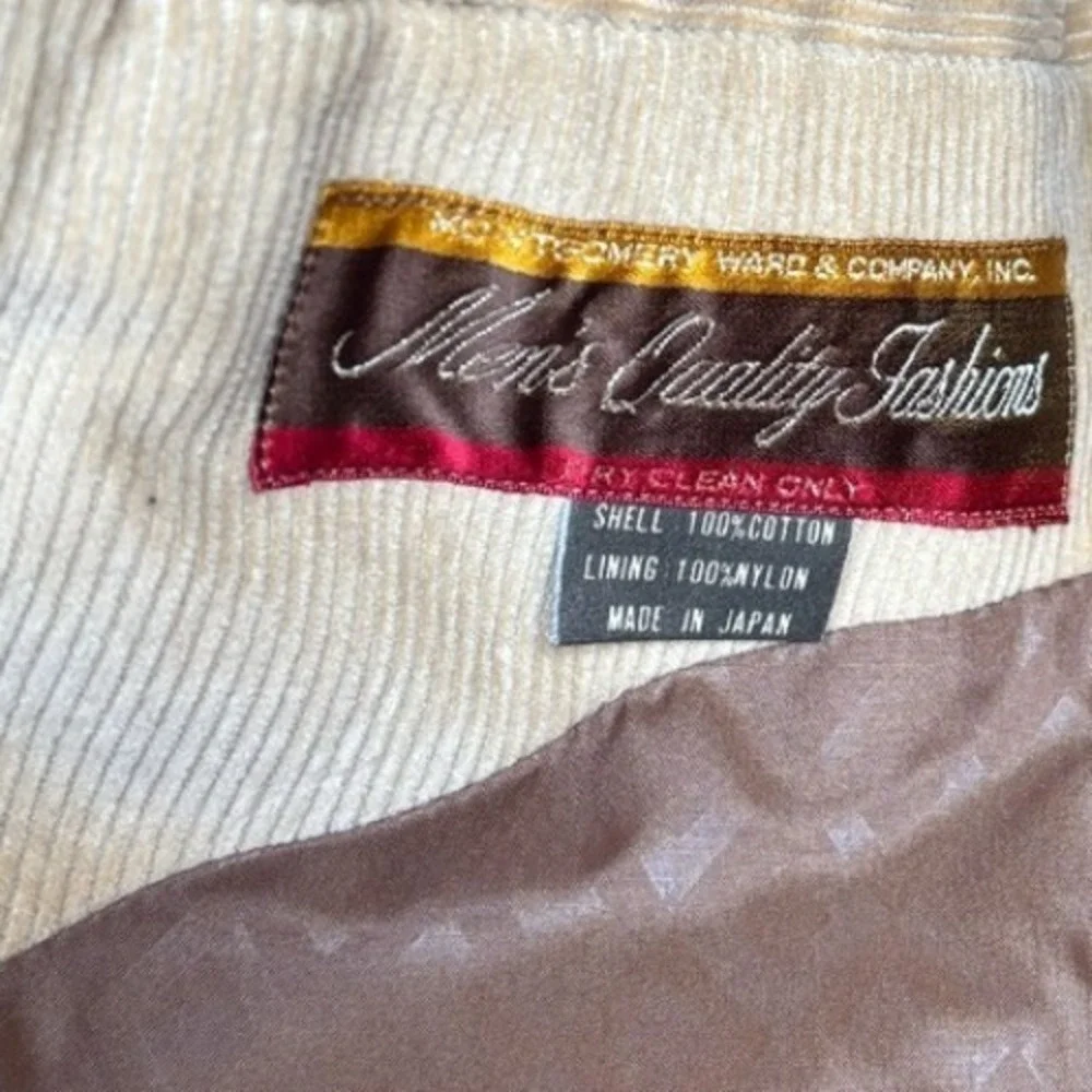 Montgomery Ward Corduroy Blazer Vintage Sport Coat Jacket Sz 38 M Made‎ in Japan